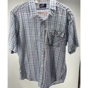 Vintage Levi's Mens Short Sleeve Button Up Shirt Plaid Size XL Made in U.S.A.